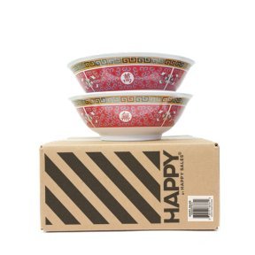 Happy Sales, set of 2 Melamine Oriental Pho Noodle Soup Bowl, 52 Ounce, Longevity Design