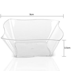 Healthcom 48 Packs 5 Oz Clear Dessert Bowls Plastic Appetizer Plates Dessert Dishes Bowls Tasting Cups Mini Dessert Bowls Serving Plate Reusable Disposable Bowls Small Catering Dessert Bowls for Party