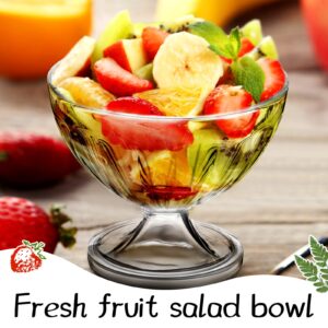 4 Pcs Ice Cream Bowls 8.5 oz Colorful Clear Acrylic Dessert Bowls Dessert Cups Footed Cute Plastic Trifle Bowl for Serving Sundae Salad Ice Cream Cocktail Condiment Fruit Snack Holiday Party