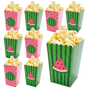 whaline 24 pack watermelon popcorn boxes snack treat favor boxes melon print candy cookie container for watermelon theme birthday favors movie night party supplies decoration, 2 design