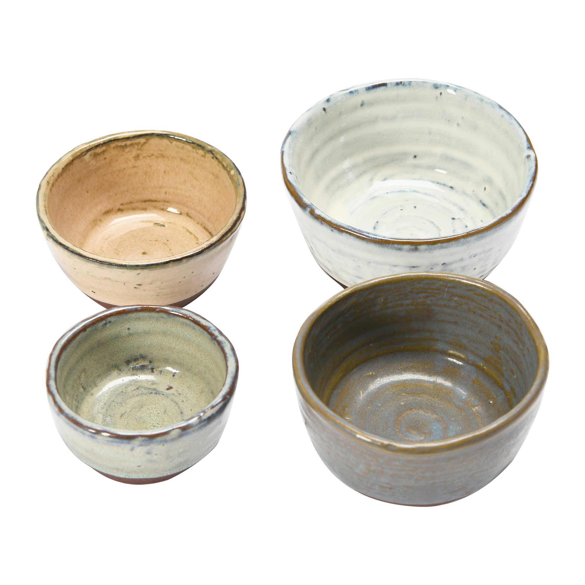 Creative Co-Op Stoneware Reactive Glaze Finish, Set of 4 Bowl, Multicolored, 4