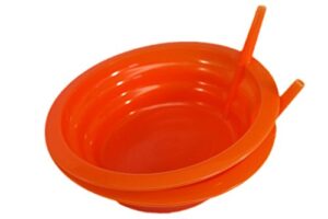 good living set of 2 sip-a-bowl cereal bowls with built-in straw, colors vary, 1-pack