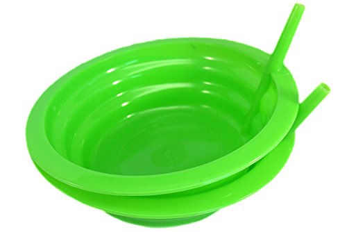 GOOD LIVING Set of 2 Sip-A-Bowl Cereal Bowls With Built-In Straw, Colors Vary, 1-pack