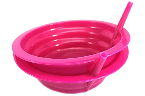 GOOD LIVING Set of 2 Sip-A-Bowl Cereal Bowls With Built-In Straw, Colors Vary, 1-pack