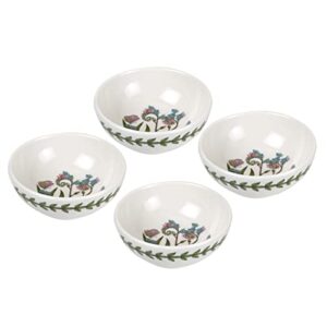 portmeirion botanic garden collection small bowls | set of 4 forget-me-not low bowls | 3.75 inch bowls | made from porcelain | microwave and dishwasher safe