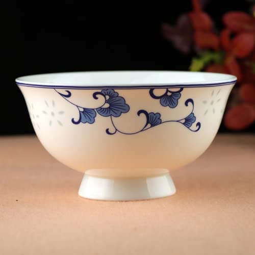 XIALON 13cm 5.1in High foot Ceramic Bowl Jingdezhen high-end bone China household healthy dinnerware bowl