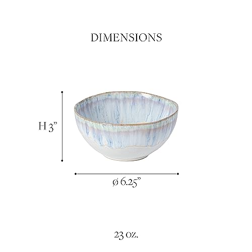 Costa Nova Ceramic Stoneware 23 oz. Soup & Cereal Bowl - Brisa Collection, Sal (White) | Microwave & Dishwasher Safe Dinnerware | Food Safe Glazing | Restaurant Quality Tableware