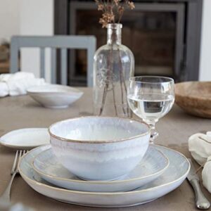 Costa Nova Ceramic Stoneware 23 oz. Soup & Cereal Bowl - Brisa Collection, Sal (White) | Microwave & Dishwasher Safe Dinnerware | Food Safe Glazing | Restaurant Quality Tableware