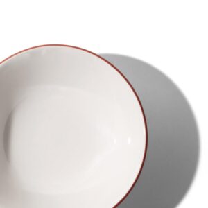 Made In Cookware - Set of 4 - Side Bowls - White With Red Rim - Porcelain - Crafted in England