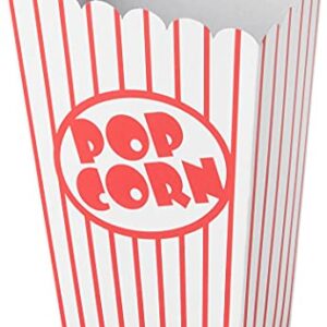 Vibrant Red Small Popcorn Paper Boxes (8 Pack) - Premium Treat Containers for Parties, Movie Nights & Snack Lovers