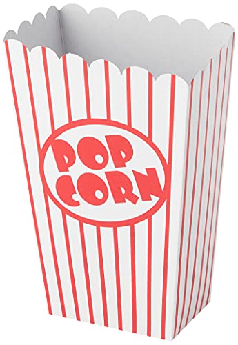 Vibrant Red Small Popcorn Paper Boxes (8 Pack) - Premium Treat Containers for Parties, Movie Nights & Snack Lovers