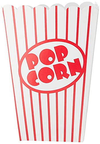 Vibrant Red Small Popcorn Paper Boxes (8 Pack) - Premium Treat Containers for Parties, Movie Nights & Snack Lovers