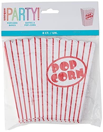 Vibrant Red Small Popcorn Paper Boxes (8 Pack) - Premium Treat Containers for Parties, Movie Nights & Snack Lovers