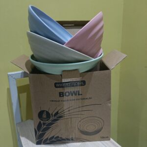 CAMBUY Wheat Straw Bowls Set 4 Pcs Unbreakable 32 Oz Cereal Bowls Dinner Bowl Sets Dishwasher & Microwave Safe
