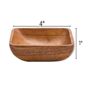 Set of 4 acacia dipping bowl set natural and handmade wood bowl, ideal for olives, nuts and small snacks serving bowls, sauce bowl, snack bowl can be used as home decoration and table decoration