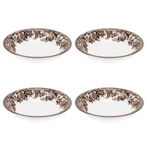 spode delamere ascot cereal bowl, set of 4, 8” | perfect for oatmeal, salads, and desserts | made in england from fine earthenware | microwave and dishwasher safe
