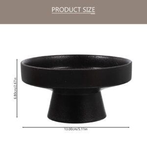 DOITOOL Ceramic Footed Bowl Decorative Pedestal Bowl Fruit Bowl Fruit Tray Dessert Display Stand for Home Kitchen Counter Centerpiece Table Decor 5.11X5.11X2.67 inch, Black