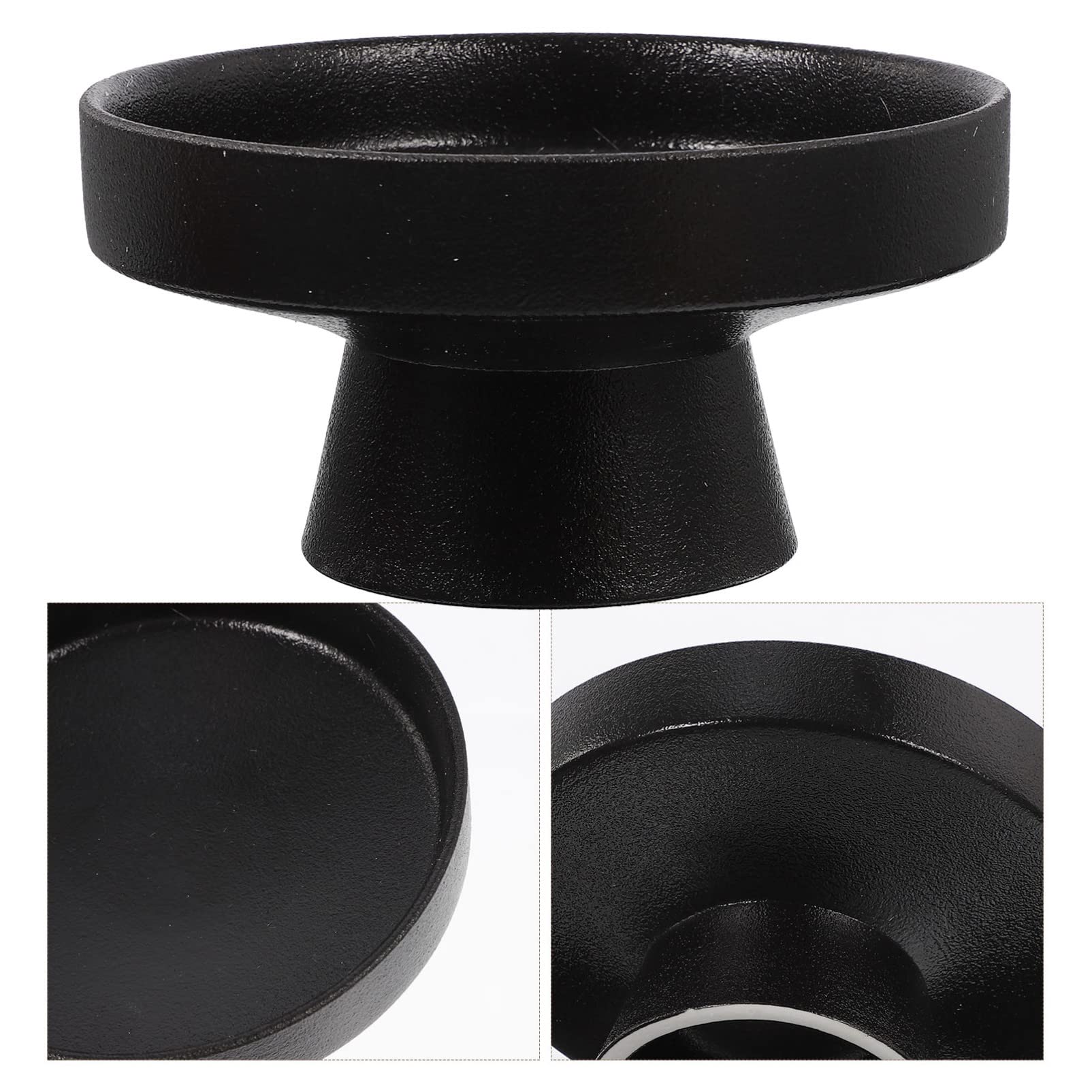 DOITOOL Ceramic Footed Bowl Decorative Pedestal Bowl Fruit Bowl Fruit Tray Dessert Display Stand for Home Kitchen Counter Centerpiece Table Decor 5.11X5.11X2.67 inch, Black