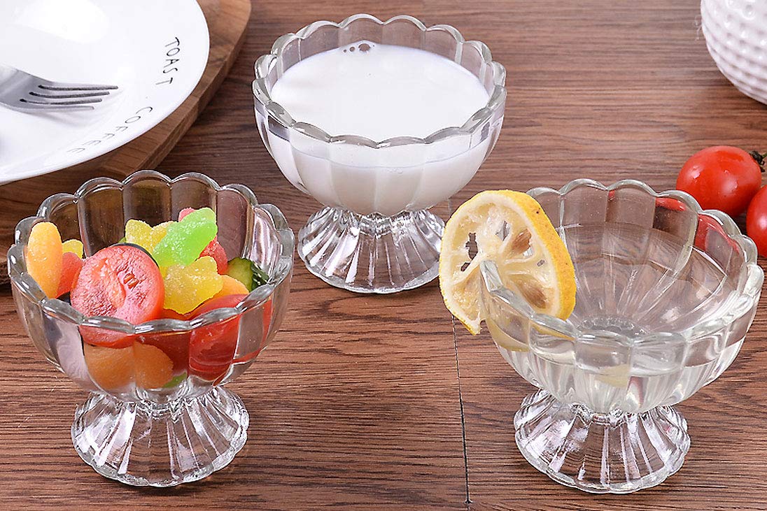 VanEnjoy Glass Bowl Set in Safe Package - Mini Prep, Dip, Dessert, Ice Cream, Bar Snack Dish Bowls - Set of 4, 4 Oz