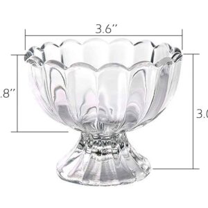 VanEnjoy Glass Bowl Set in Safe Package - Mini Prep, Dip, Dessert, Ice Cream, Bar Snack Dish Bowls - Set of 4, 4 Oz