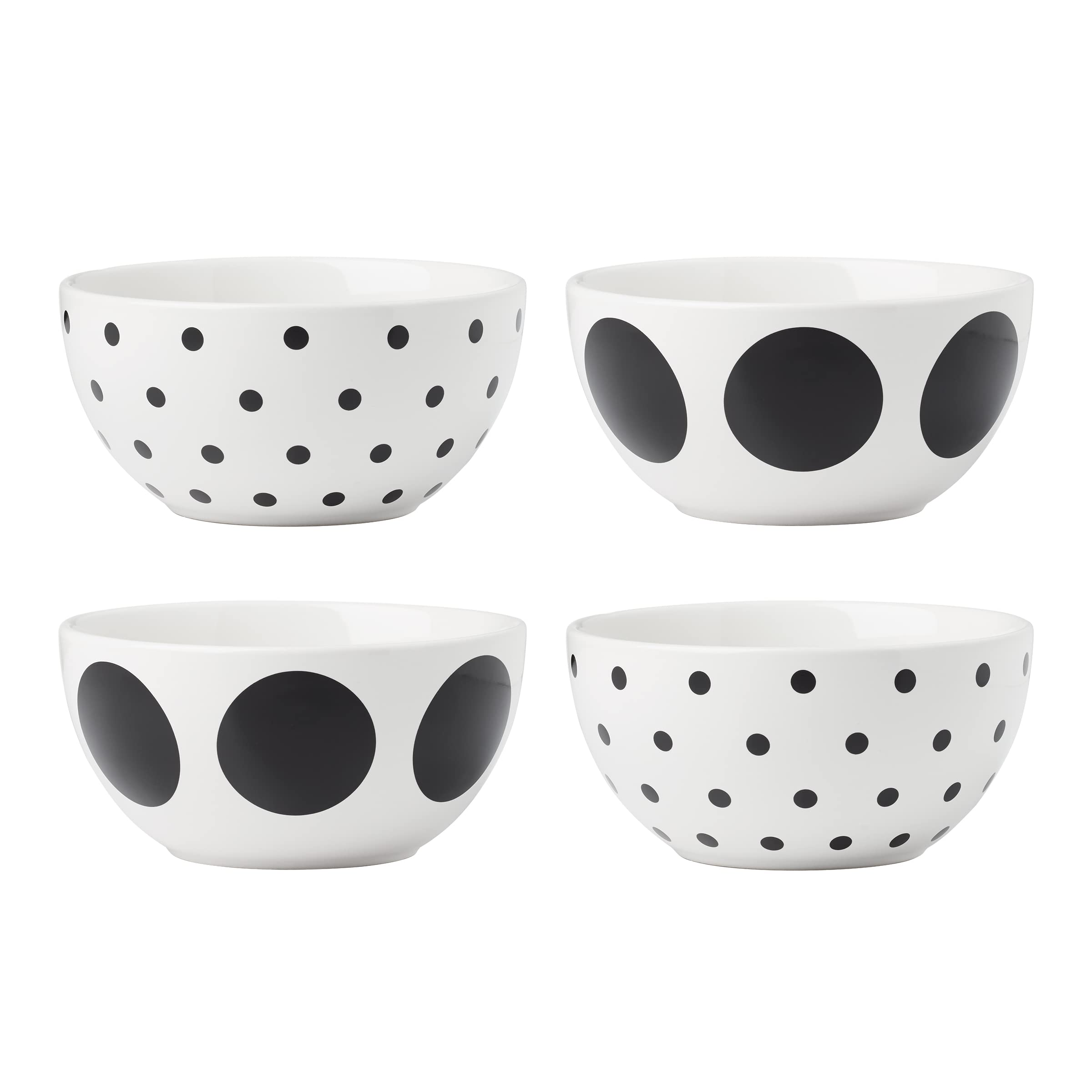 Kate Spade New York Dot Assorted All-Purpose Bowls, Set Of 4, 4.70, White