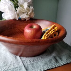Lipper International Cherry Finished Round Rim Bowl for Salads or Fruit, 12" Diameter x 4" Height, Single Bowl