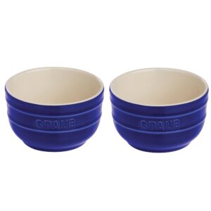 staub ceramics prep bowl set, 2-piece, dark blue
