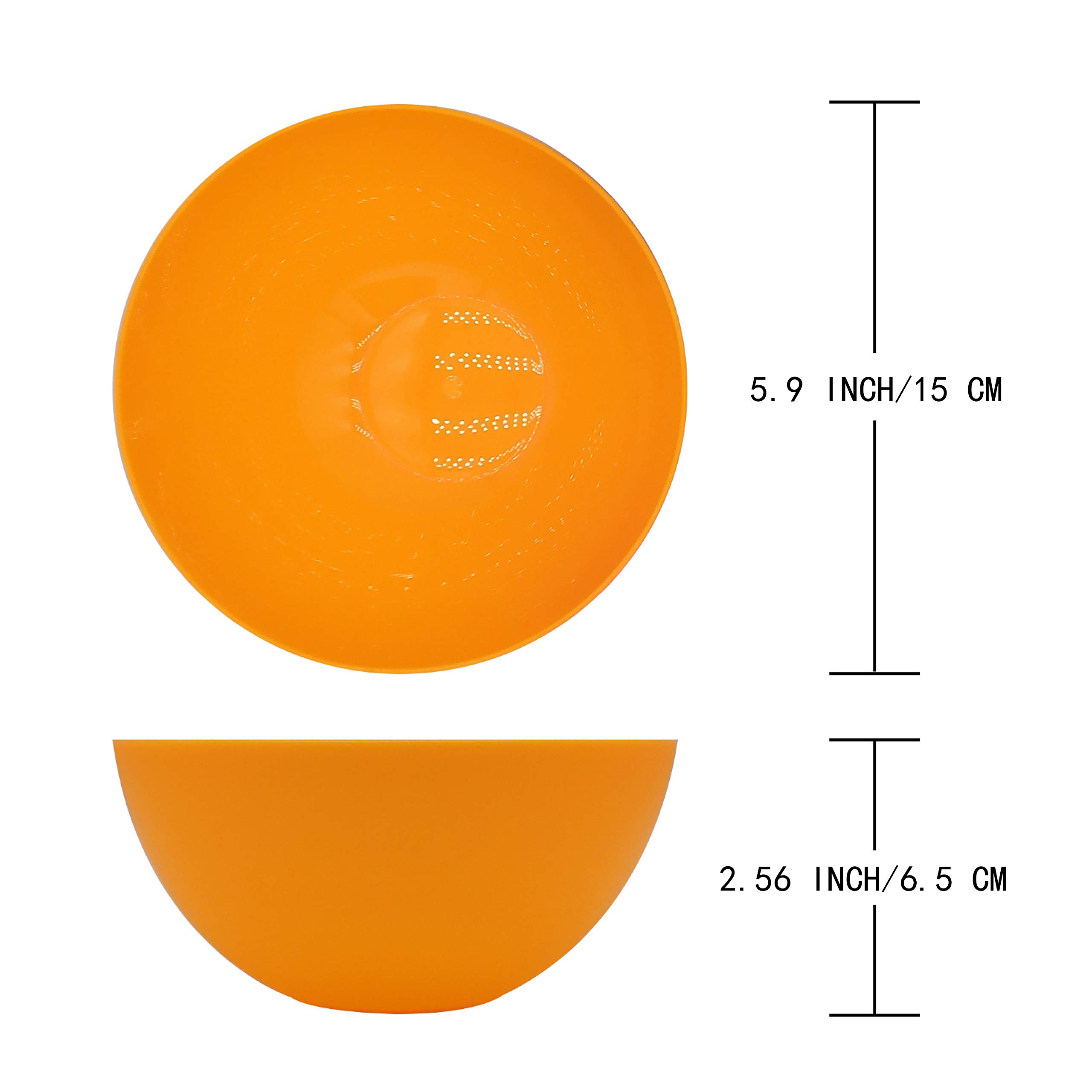 DLF. DONGLINFENG Plastic Bowls set of 12 - Unbreakable and Reusable 24oz/5.9 inch Plastic Cereal/Soup/Salad Bowls in4 Assorted Color | Dishwasher Safe, BPA Free