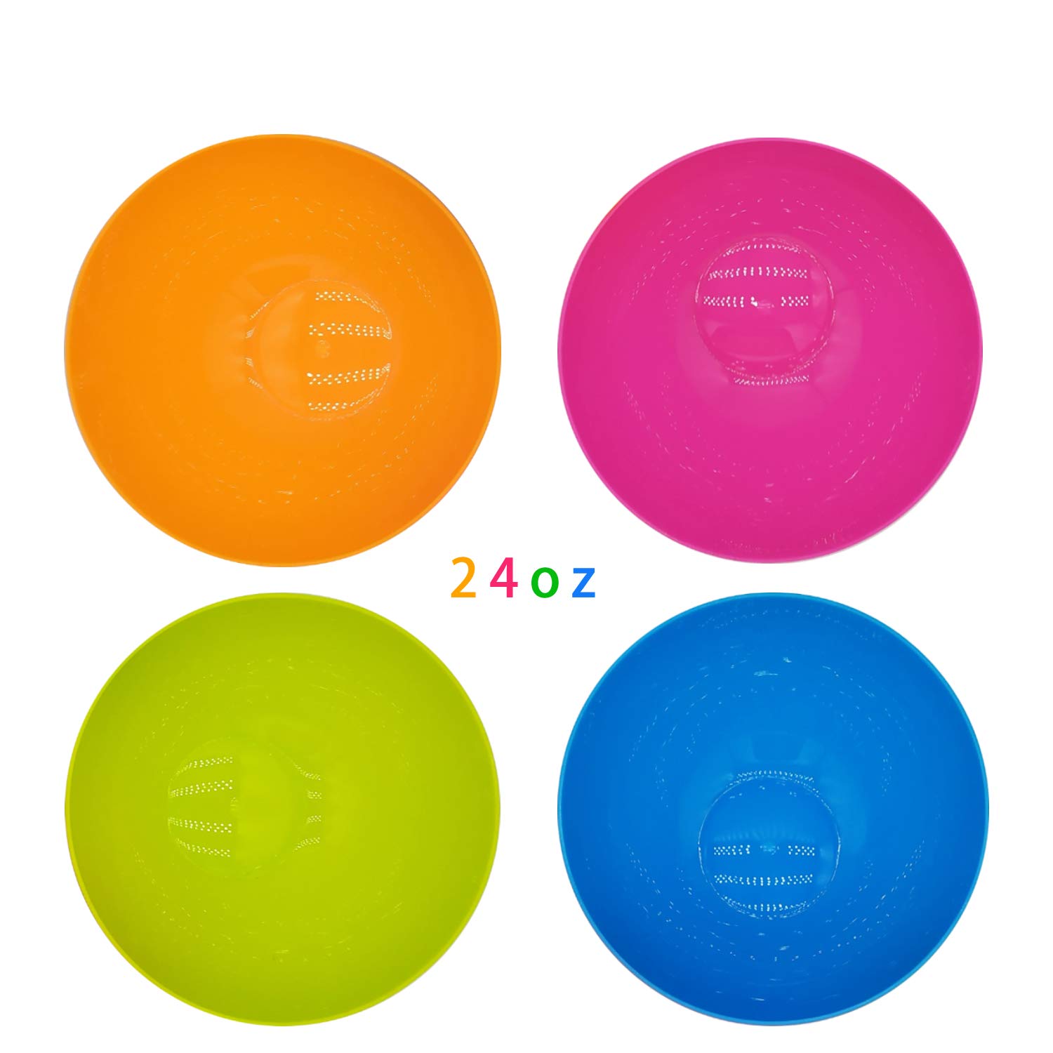 DLF. DONGLINFENG Plastic Bowls set of 12 - Unbreakable and Reusable 24oz/5.9 inch Plastic Cereal/Soup/Salad Bowls in4 Assorted Color | Dishwasher Safe, BPA Free