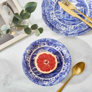 Spode Blue Italian Cereal Bowl | Set of 4 | Oatmeal, Cereal, and Rice Bowl | Made of Earthenware | 6.5-Inches | Dishwasher and Microwave Safe | Made in England