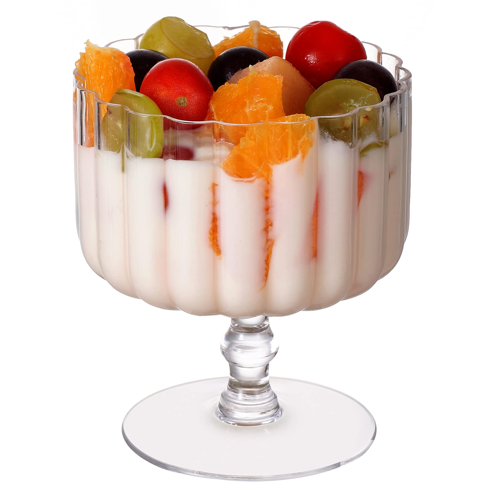 G Ribbed Dessert Bowl 18 oz set of 4 Ice Cream Bowls Large Serving Sundae Fruit Salad Pudding Snack Smoothie Trifle Cereal Nuts Yogurt