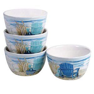 certified international by the sea 5.25" ice cream/dessert bowls, set of 4, multi colored