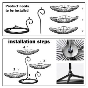 DOERDO 3 Tier Fruit Basket Holder, Decorative Fruit Bowls Stand, Table Countertop Holder for Vegetables Bread Snack, Black