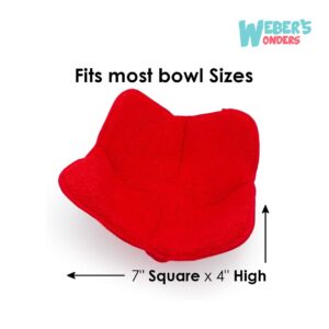 Webers Wonders Microwave Safe Bowl Holder - Heat Resistant Plate Hugger - Multipurpose Polyester Hand Protector from Hot Dishes - Carry Your Soup Rice Pasta Bowl with Our Dish Pads (2)