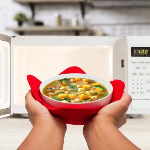 Webers Wonders Microwave Safe Bowl Holder - Heat Resistant Plate Hugger - Multipurpose Polyester Hand Protector from Hot Dishes - Carry Your Soup Rice Pasta Bowl with Our Dish Pads (2)