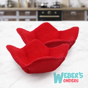 Webers Wonders Microwave Safe Bowl Holder - Heat Resistant Plate Hugger - Multipurpose Polyester Hand Protector from Hot Dishes - Carry Your Soup Rice Pasta Bowl with Our Dish Pads (2)