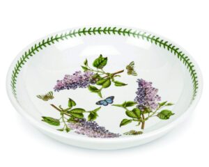 portmeirion botanic garden low fruit bowl | 13 inch pasta bowl with lilac motif | made in england from fine earthenware | microwave and dishwasher safe