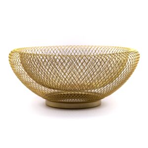 metal fruit bowl nordic style black or gold color , made with iron mesh, modern centerpiece to kitchen decor and dining table, medium