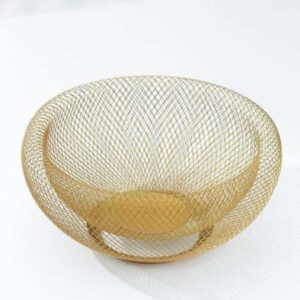 Metal Fruit Bowl Nordic Style Black or Gold Color , Made with Iron Mesh, Modern Centerpiece to Kitchen Decor and Dining Table, Medium