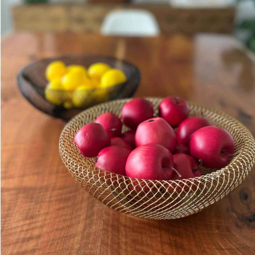 Metal Fruit Bowl Nordic Style Black or Gold Color , Made with Iron Mesh, Modern Centerpiece to Kitchen Decor and Dining Table, Medium