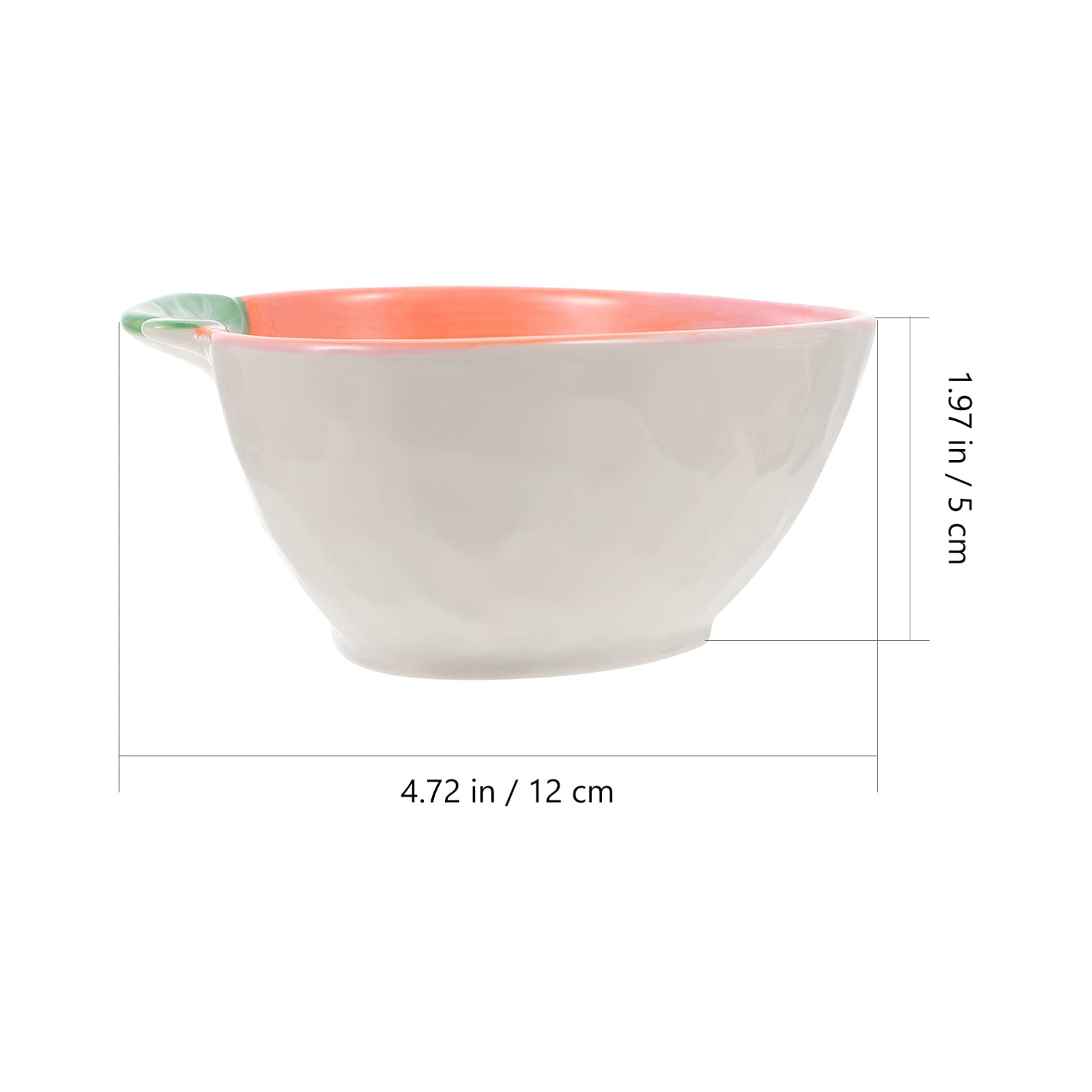 VOSAREA 5 Inches Decorative Half Peach Serving Fruit Salad Dessert Dish Bowl for Dipping Sauce Snacks Home Decor Meal Garnishing Fruit Vegetable Home Decor