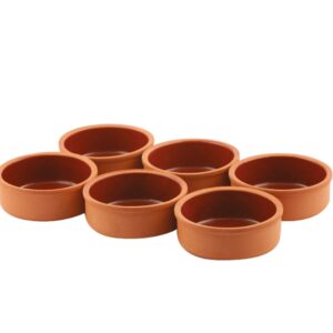 Cooking Clay Bowls Set, Clay Pot for Cooking, Traditional Mexican Dishes, Ancient Terracotta Cookware, Cazuelas de Barro Mexicanas, 6 Pcs