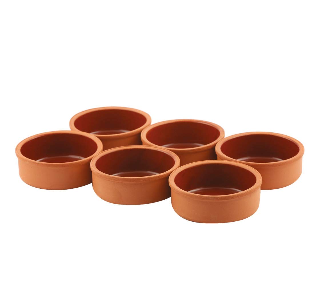 Cooking Clay Bowls Set, Clay Pot for Cooking, Traditional Mexican Dishes, Ancient Terracotta Cookware, Cazuelas de Barro Mexicanas, 6 Pcs