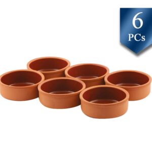 Cooking Clay Bowls Set, Clay Pot for Cooking, Traditional Mexican Dishes, Ancient Terracotta Cookware, Cazuelas de Barro Mexicanas, 6 Pcs