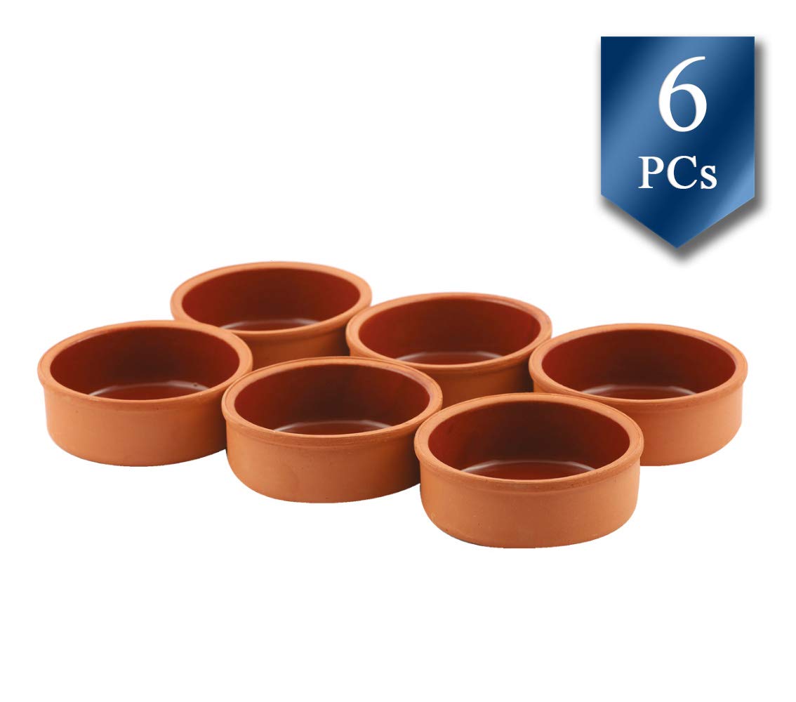 Cooking Clay Bowls Set, Clay Pot for Cooking, Traditional Mexican Dishes, Ancient Terracotta Cookware, Cazuelas de Barro Mexicanas, 6 Pcs