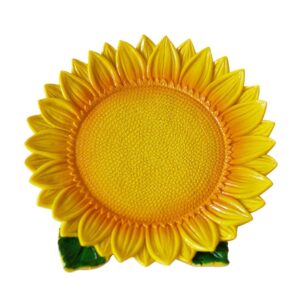 cabilock resin dried fruit plate simulation plants nut dish decorative jewelry tray candies snack serving plates for home party (yellow sunflower)