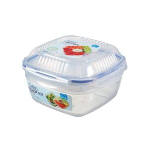 Lock & Lock Easy Essentials Food Storage Salad Bowl Container with Tray, 54-Ounce - Clear