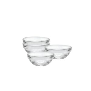 duralex made in france lys 3-inch stackable clear bowl, set of 4