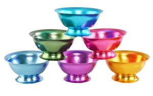 home-x colorful aluminum bowls, serving dishes, assorted colors, set of 6 – 4 ½” d x 2” h