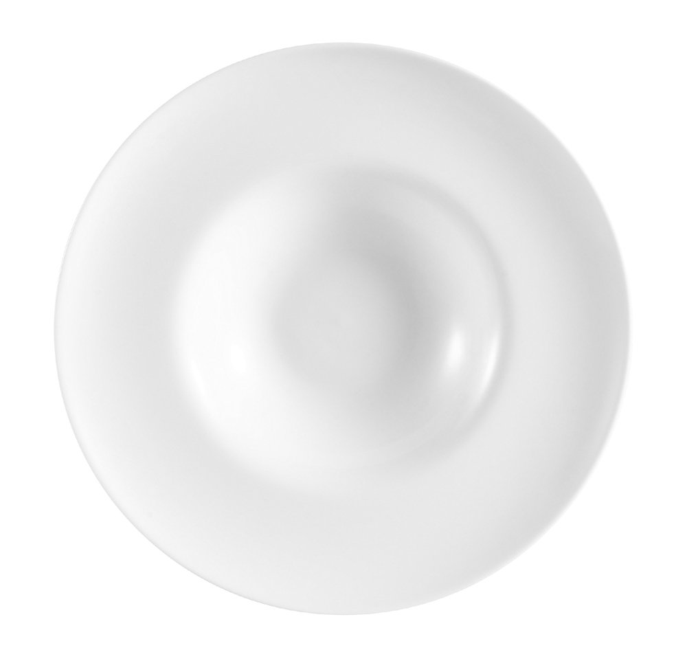 CAC China FDP-3 Paris-French Round 9-Inch 8-Ounce Super White Porcelain Thin Soup Bowl, Box of 24